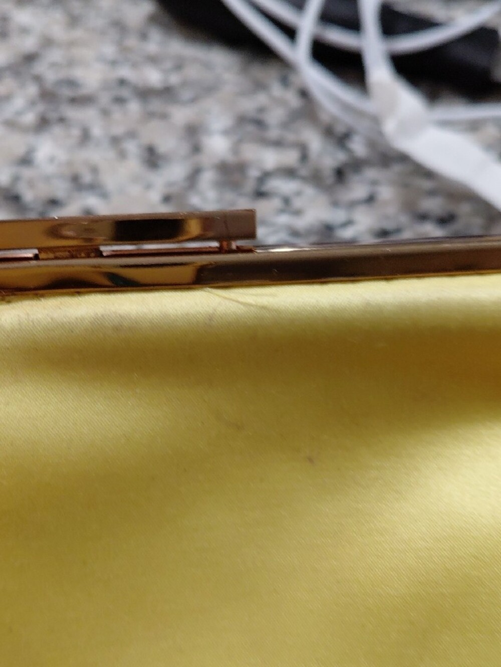 Elegant Yellow Satin Clutch Bag - Evening Purse Like New - Picture 7 of 7